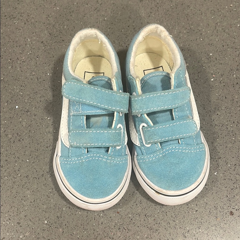 Vans Kids Light Blue Velcro Sneakers